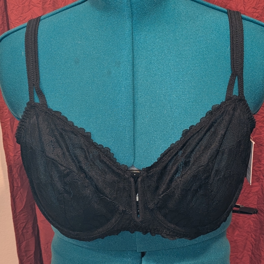 Black Auden Unlined Balconette Coverage Underwire Bra 40D